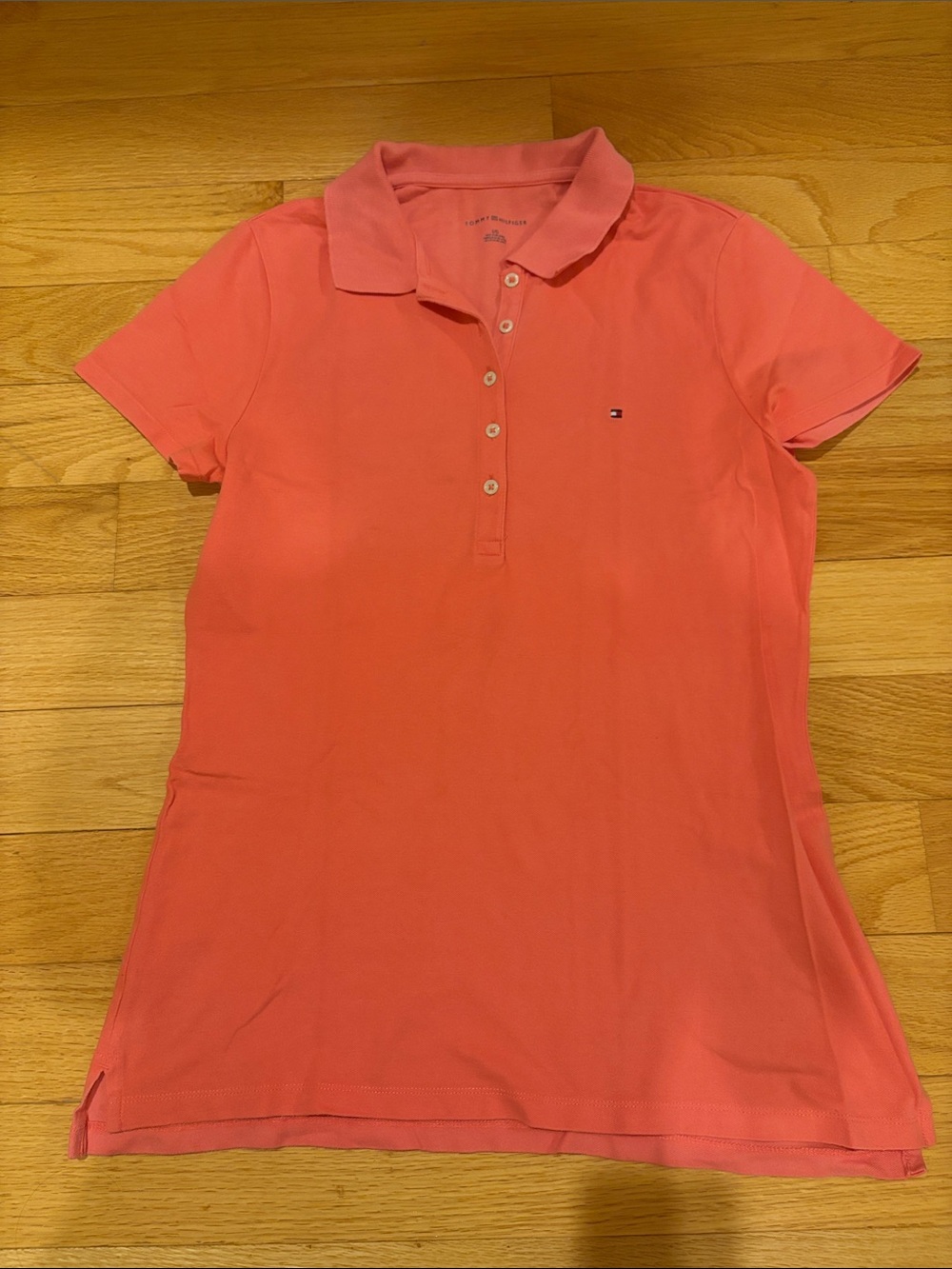 Like new Tommy Hilfiger Coral Button-Down Polo Shirt Large